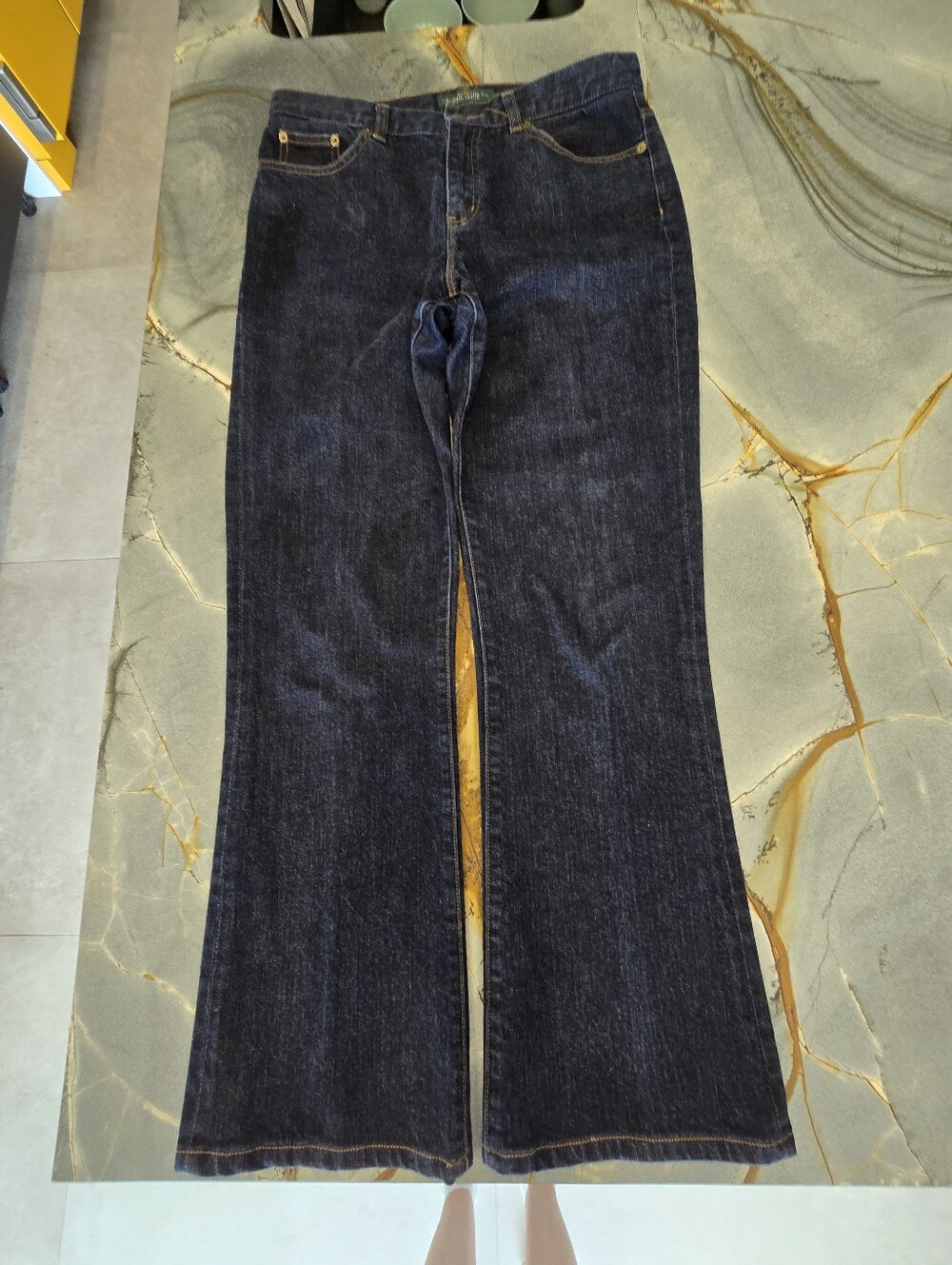 Lauren Jeans Co. Ralph Lauren Vintage Dark Wash Bootcut Jeans Flap Pocket Size 8